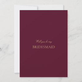 Skriptkortet Guld Burgundy Bridesmaid Frieri  Spara Datumet
