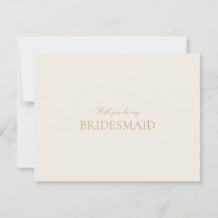 Skriptkortet Guld & Ivory Bridesmaid Frieri Spara Datumet