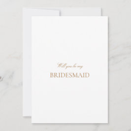 Skriptkortet Guld & White Bridesmaid Frieri Spara Datumet