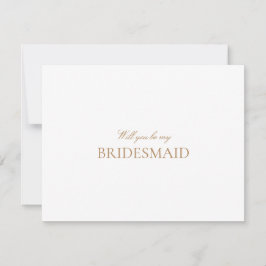Skriptkortet Guld & White Bridesmaid Frieri Spara Datumet