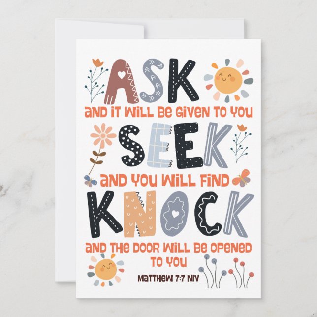 Skriptkortsbibel Matthew 7:7 (Framsida)