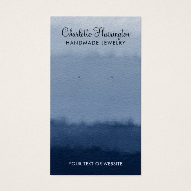 Skriptläsarblått ombre-Visning Visitkort (Framsidan)