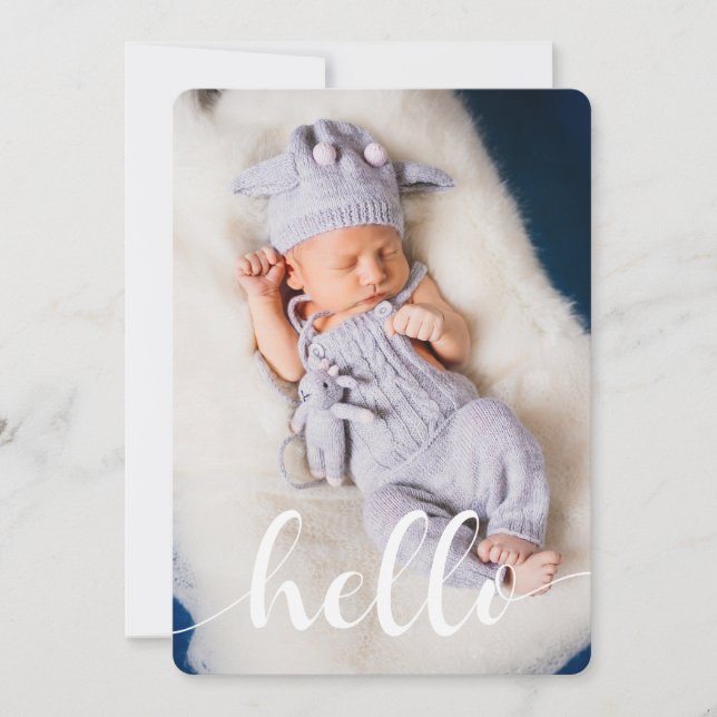 Skriptletande Baby Tillkännagivande för födelse Meddelande (Framsida)