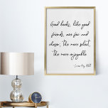 Skriptletta Vänskap citatteckning Poster<br><div class="desc">Ett underbart citat av Louisa May Alcott om vänskap i minimalistisk stil-skript,  svart och vitt,  poster.</div>