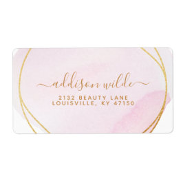 Skriptleverans av  Rosa vattenfärgscirkel i Guld Fraktsedel