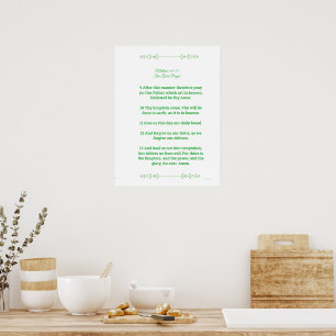 Skriptmall, Fader vår, grön Poster