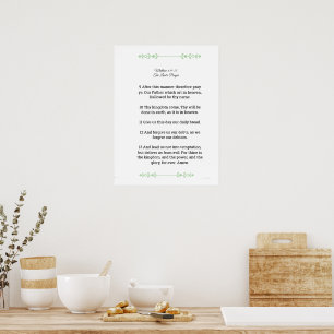 Skriptmall, Fader vår, svart Poster