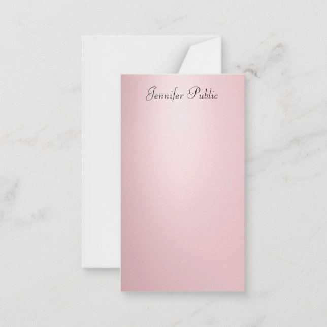 Skriptmall för Elegant Ro Guld Anteckningskort (Framsida)