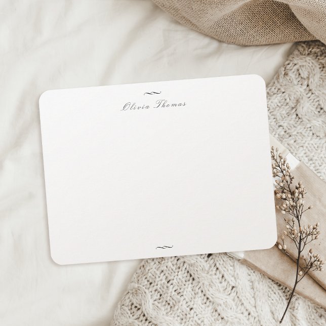 Skriptmall för klassiskt utskrift Personlig Anteckningskort (Classic Elegance Script Personalized Stationery Note Card)