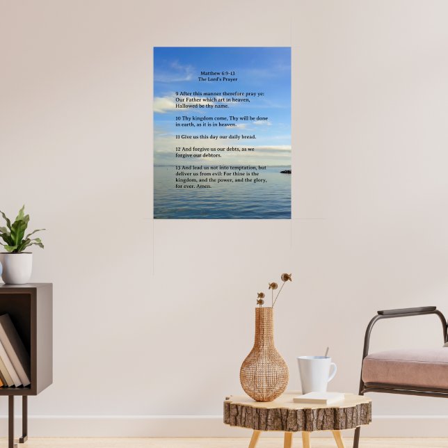 Skriptmall, Herrens bön, hav, himmel  Poster (Vardagsrum 3)