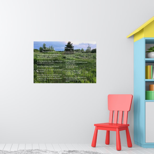 Skriptmall, Psalm 23, Herrens bön Poster (Barnkammare 1)