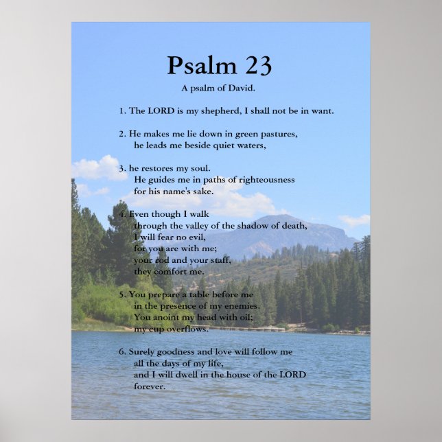 Skriptmall, Psalm 23 Poster (Framsidan)