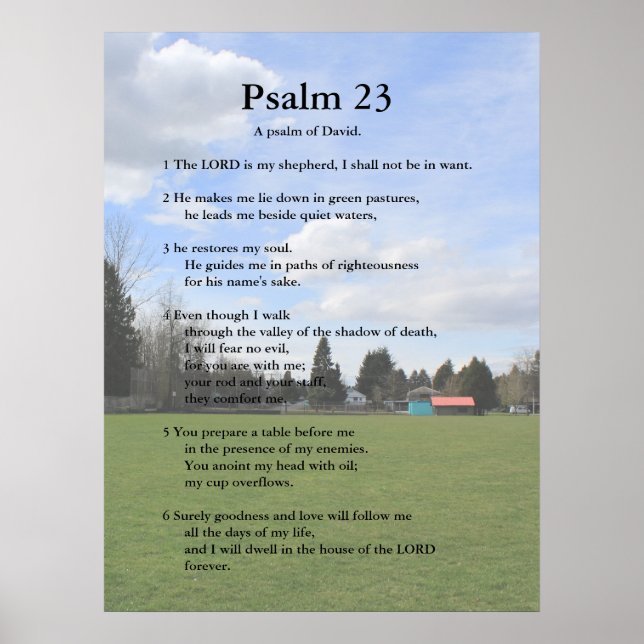 Skriptmall, Psalm 23 Poster (Framsidan)