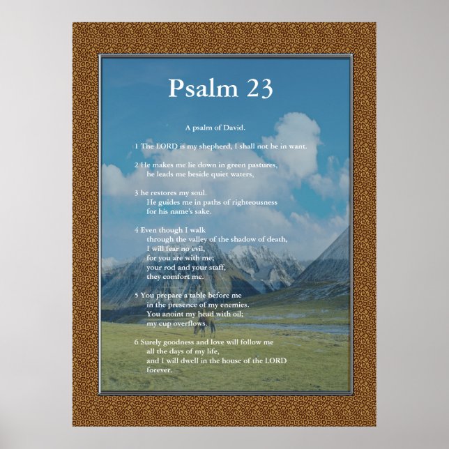 Skriptmall, Psalm 23 Poster (Framsidan)