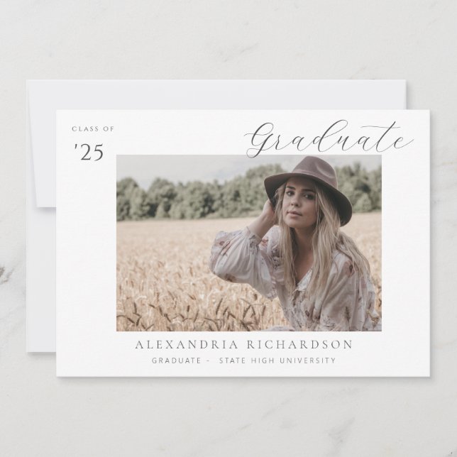 Skriptmeddelande Namn Photo Studenten 4 från Mod P Inbjudningar (Framsida)