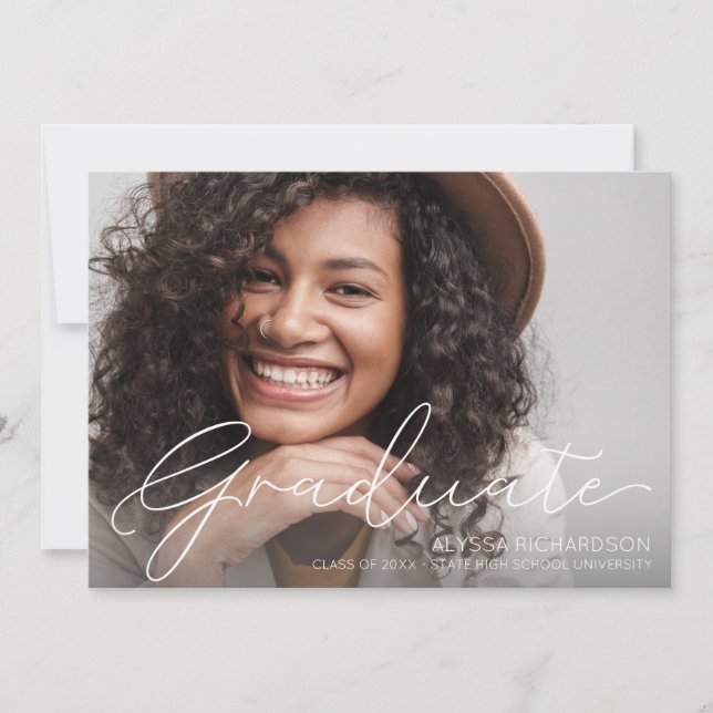 Skriptmeddelande om Modet Photo Studenten Inbjudningar (Framsida)