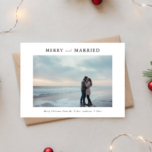 Skriptmeri och gift med nylyft fotojul julkort