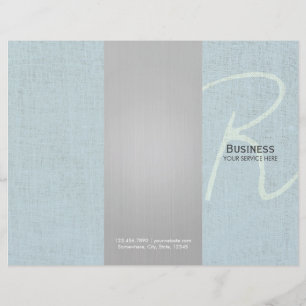 Skriptmonogram Faux Linen Tri-Fold Brochures