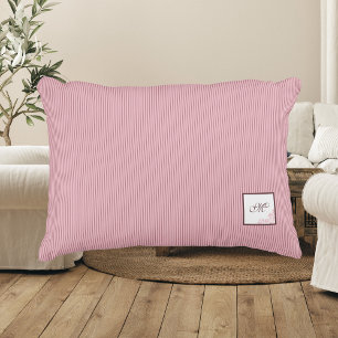 Skriptmonogram för Cottage Rosa Rand Ro Snöre Prydnadskudde