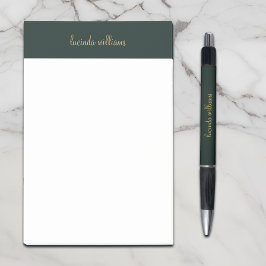 Skriptmonogram för söt Charcol & Chic Guld Post-it Block