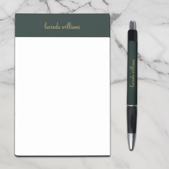 Skriptmonogram för söt Charcol & Chic Guld Post-it Block (Skapare uppladdad)