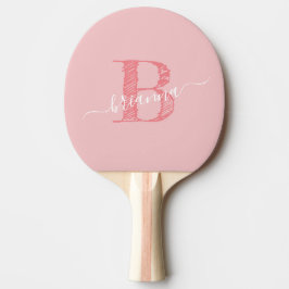 Skriptmonogram initial Personlig Coral Rosa Pingisracket