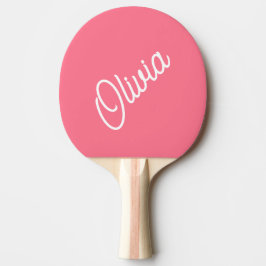 Skriptmonogram, ljust rosa pingisracket