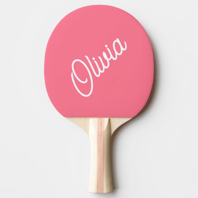 Skriptmonogram, ljust rosa pingisracket (Framsidan)