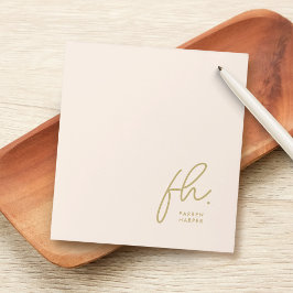 Skriptmonogram Modern Minimal  Rosa enkel Anteckningsblock