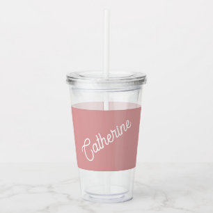 Skriptmonogram, rosa av fruktträdgårdar take away mugg