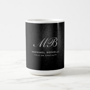 Skriptmonogram svart grått modern söt kaffemugg