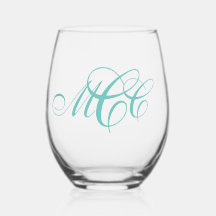 Skriptmonogram tre initialt