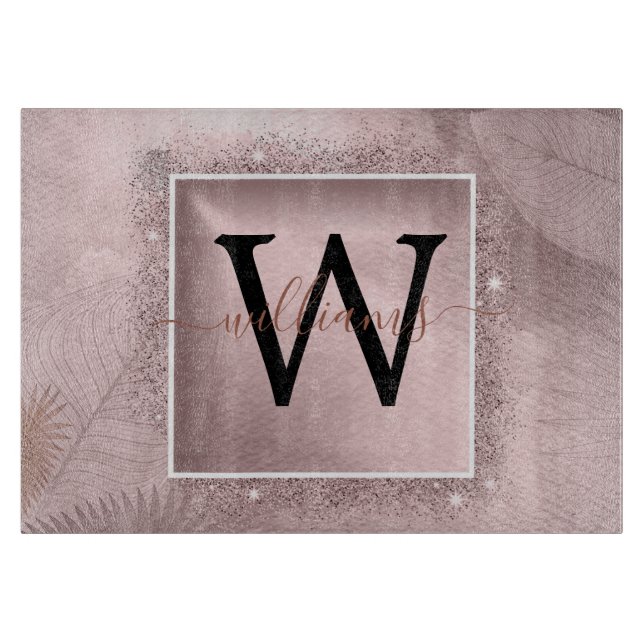 Skriptmonogrammet ro Guld Glitter (Framsidan)