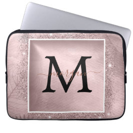 Skriptmonogrammet ro Guld Glitter Laptop Fodral