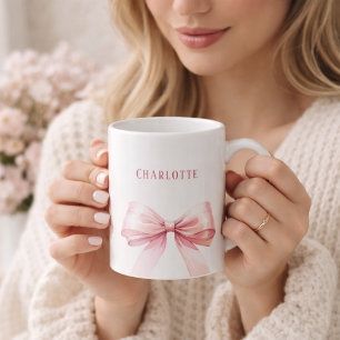 Skriptnamn för rosa slingor kaffemugg