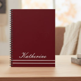 Skriptnamn minimalistisk burgunderröd anteckningsbok