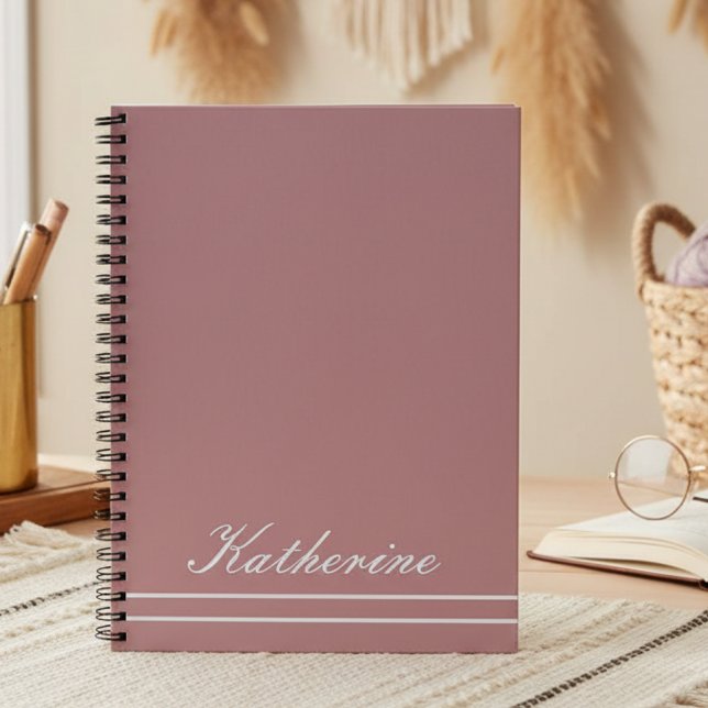 Skriptnamn Minimalistisk Dammtrosa Anteckningsbok (Skapare uppladdad)
