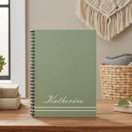 Skriptnamn Minimalistisk Grön Eukalyptus Anteckningsbok