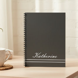 Skriptnamn Minimalistisk Kolgrå Anteckningsbok