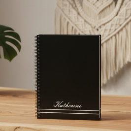 Skriptnamn Minimalistisk Midnatt Svart Anteckningsbok