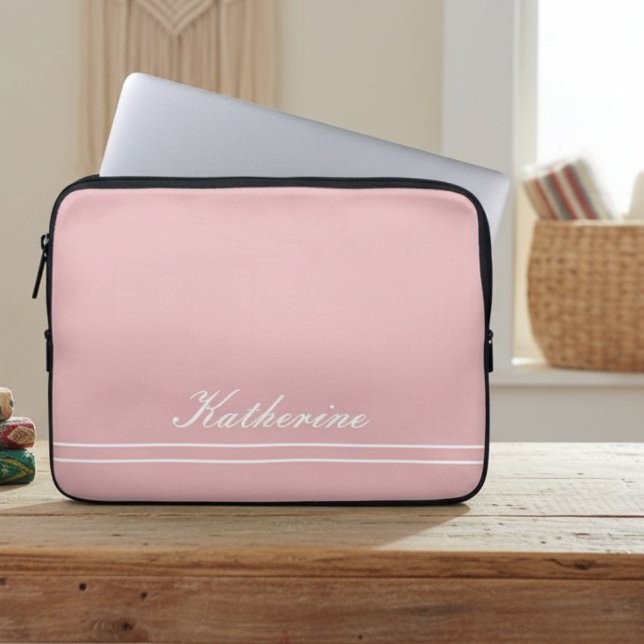 Skriptnamn minimalistisk rosa laptop fodral (Skapare uppladdad)