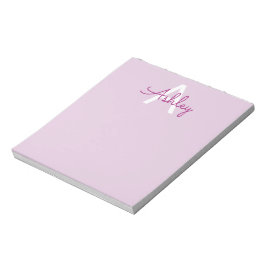 Skriptnamn & Monogram | Magenta & Ljuslila Anteckningsblock