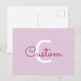 Skriptnamn & Monogram | Magenta & Ljuslila Helg Vykort