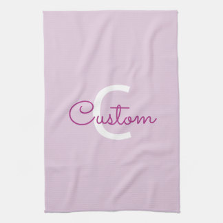 Skriptnamn & Monogram | Magenta & Ljuslila Kökshandduk