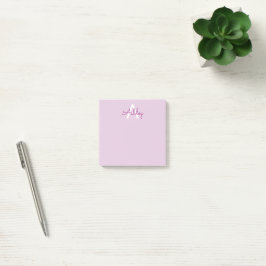 Skriptnamn & Monogram | Magenta & Ljuslila Post-it Block