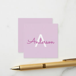 Skriptnamn & Monogram | Magenta & Ljuslila Tilläggskort