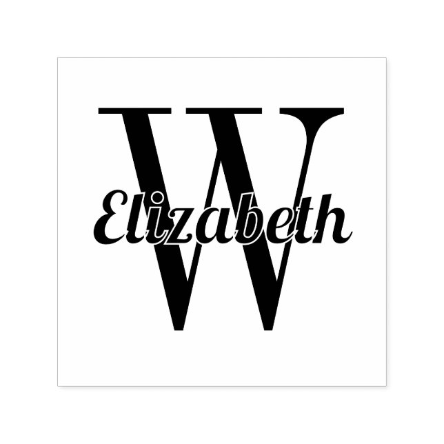 Skriptnamn över enstaka initial #1 självfärgande stämpel (Design)