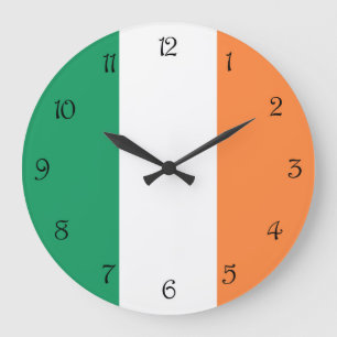 Skriptnummer för Irish Flagga Black wccn Stor Klocka