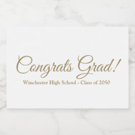 Skriptordsklass för gratulerar grad guld anpassnin mat etiketter