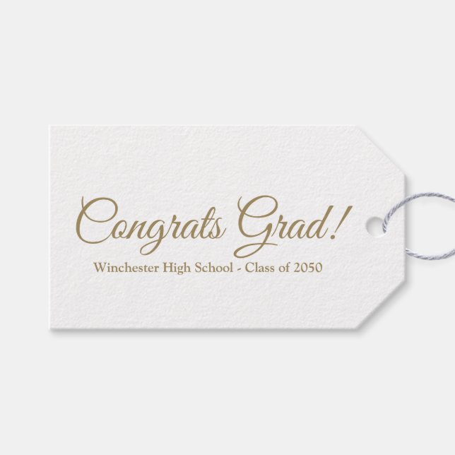 Skriptordsklass för gratulerar grad guld anpassnin presentetikett (Framsidan (Horisontell))